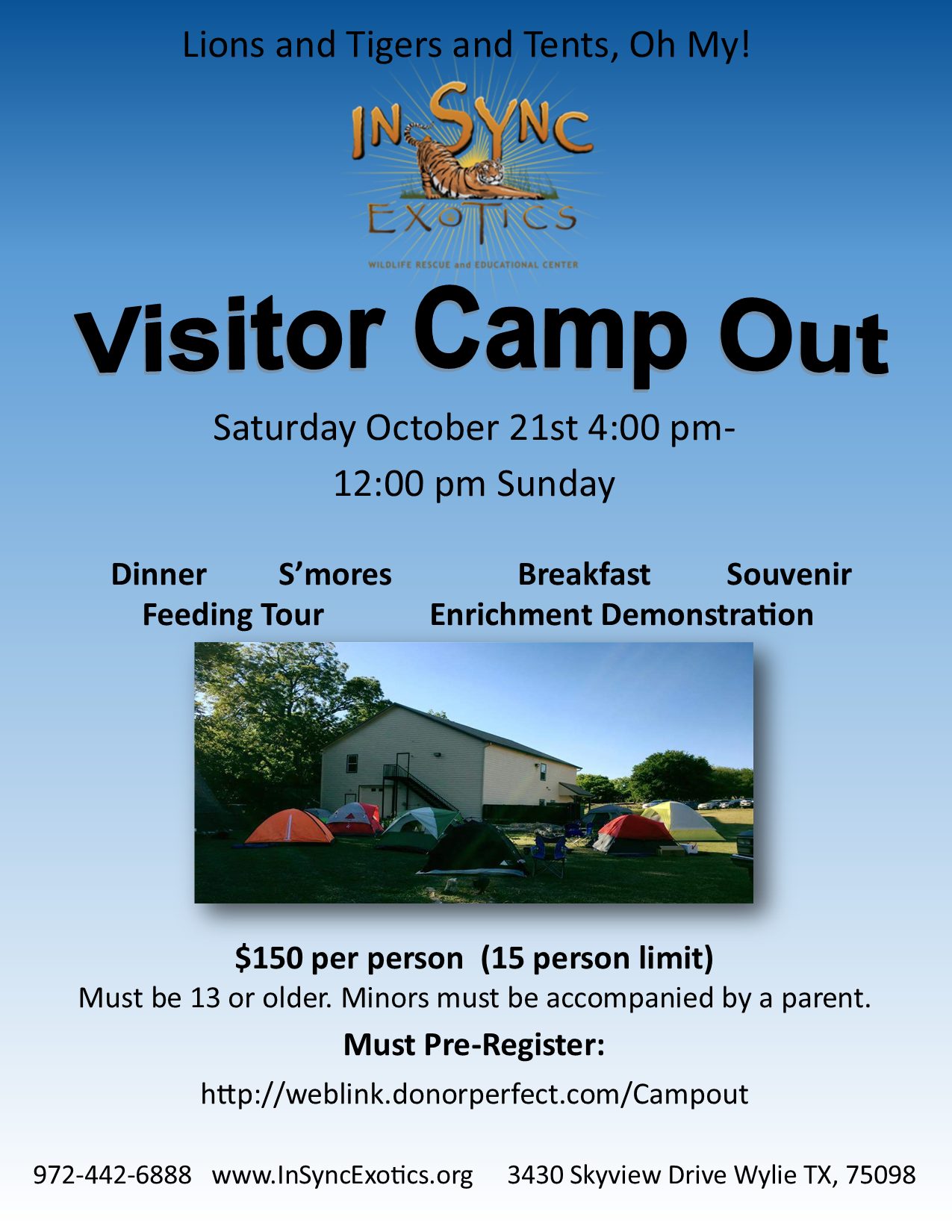 Visitor Camp Out October 21st