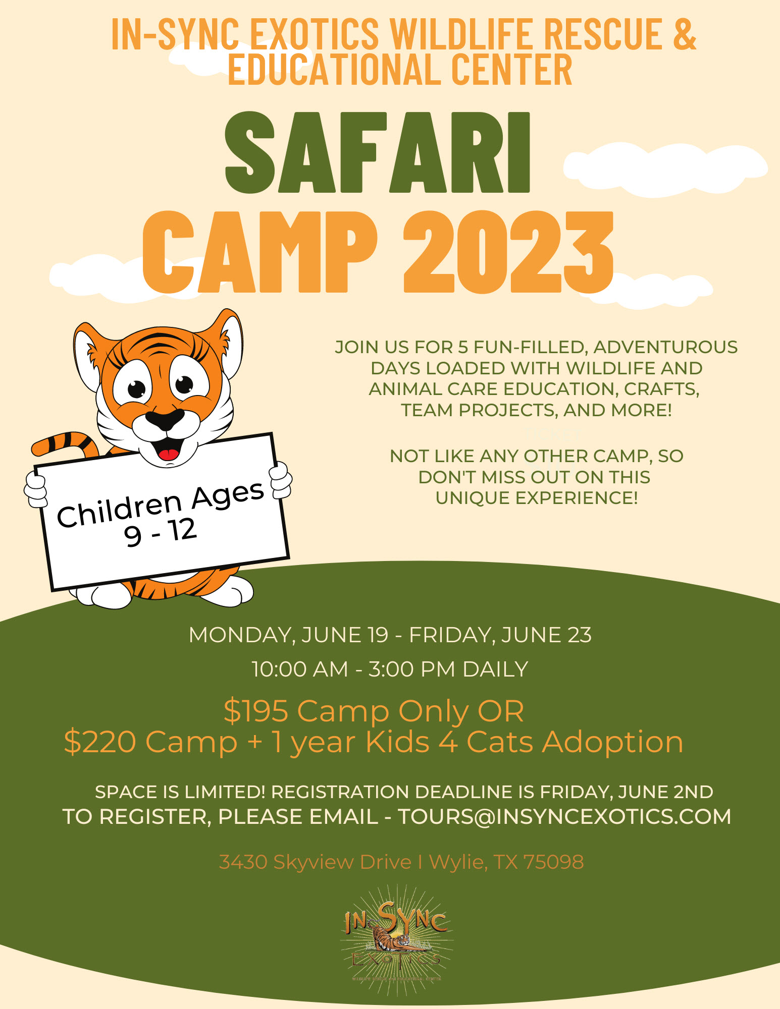 Safari Camp 2023 June 19-June 23